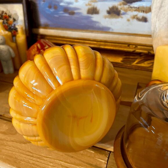 Vintage L.E. Smith Glass Bittersweet Simplicity MCM Ribbed Swung Vase NO BUNDLE - Picture 5 of 5